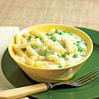 Low-Fat Mac and Cheese with Peas Recipe | MyRecipes image