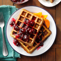 Cranberry-Walnut Belgian Waffles Recipe: How to Make It image