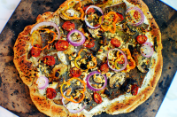 Gyro Pizza with a Tzatziki Drizzle | The Starving Chef image