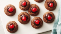 Chocolate-Cherry Thumbprint Cookies Recipe - Pillsbury.com image