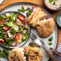 Israeli Burgers with Fattoush Salad - Jamie Geller image