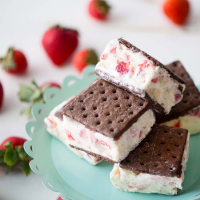 Strawberry Ice Cream Sandwiches Recipe - Food Fanatic image