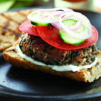 Greek Bison Burgers Recipe | EatingWell image