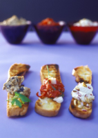 Crostini with Three Middle Eastern Spreads recipe | Eat ... image
