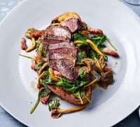 One-pan pigeon breast with spinach & bacon recipe | BBC ... image