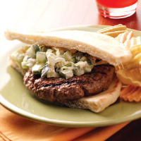 Pita Burgers Recipe: How to Make It - Taste of Home image