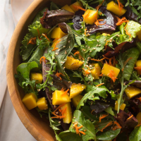 Mesclun and Mango Salad with Ginger Carrot Dressing ... image