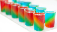 Slanted Rainbow Jello Shots Recipe - Tablespoon.com image