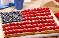 Red, White and Blue Dessert Fruit Pizza Recipe by Shannon ... image
