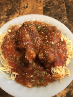 Spaghetti & Chicken Wings | Just A Pinch Recipes image