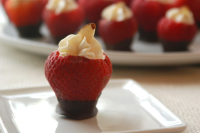 Chocolate Dipped Cheesecake Filled Strawberries Recipe ... image