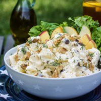 Creamy Potato Salad (with Apples, Raisins and Walnuts) image