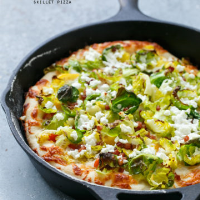 Goat Cheese and Brussels Sprout Skillet Pizza | Love and ... image