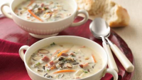 Slow-Cooker Creamy Ham and Wild Rice Soup Recipe ... image