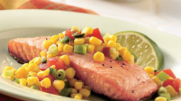 Grilled Salmon with Corn Salsa Recipe - BettyCrocker.com image