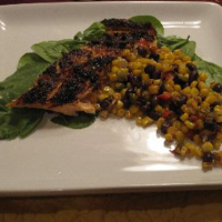 Grilled Spice-Rubbed Salmon with Corn Salsa image