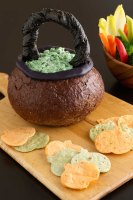 Spooky Spinach Dip in Bread Bowl Cauldron image