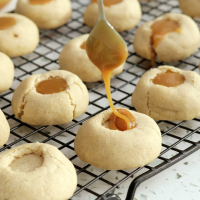 Salted Caramel Thumbprint Cookies Recipe | Yummly image