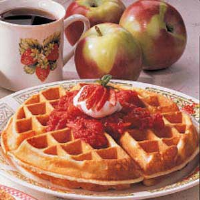 Strawberry-Topped Waffles Recipe: How to Make It image
