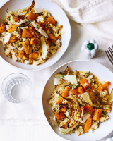 Oven-roasted spiced squash and cauliflower risotto recipe ... image