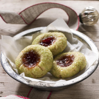 Christmas Strawberry Jam Thumbprint Cookies Recipe ... image