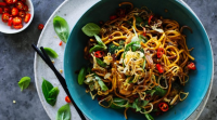 Stir-fry of chicken with hokkien noodles Recipe | Good Food image