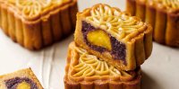 Red Bean Mooncakes With Salted Egg Yolk Recipe | Epicurious image