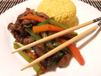 Stir-Fried Shredded Beef With Peppers Recipe - Food.com image