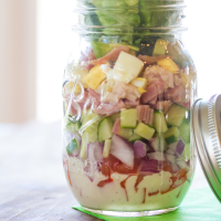 Classic Cobb Mason Jar Salad Recipe | EatingWell image