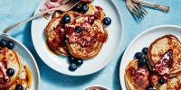 Blue Cornmeal Pancakes With Blueberry Butter Recipe Recipe ... image