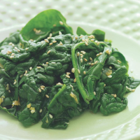 Sauteed Spinach with Toasted Sesame Oil Recipe | EatingWell image
