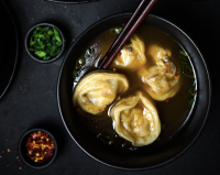 A Soothing Plant-Based Sweet and Spicy Tofu Wonton Soup Recipe image