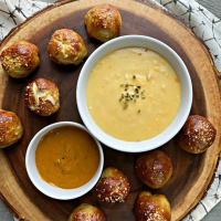 Sausage Pretzel Bombs with Mustard Cheese Sauce - Best ... image