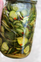 Sweet and Spicy Pickled Cucumbers - Rebooted Mom image