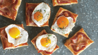 Fried-Egg-and-Bacon Puff Pastry Squares Recipe | Martha ... image