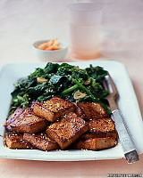 Sauteed Tofu with Bitter Greens Recipe | Martha Stewart image