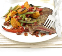 Steak & roast vegetables with sundried tomato dressing ... image