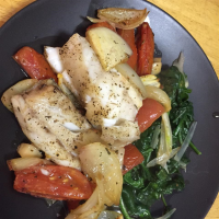 Prime Hake Steaks with Chunky Roasted Vegetables Recipe ... image