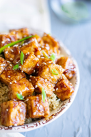 Tofu with soy sauce | Crispy pan fried tofu in sesame soy ... image