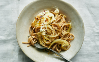 Spaghetti With Burrata and Garlic-Chile Oil Recipe - NYT ... image