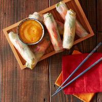 Veggie Spring Rolls with Thai Mango Dipping Sauce Recipe ... image
