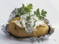 Baked Potatoes with Herb Sour Cream recipe | Eat Smarter USA image