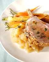 Roast Loin of Pork with Apple Compote | Martha Stewart image
