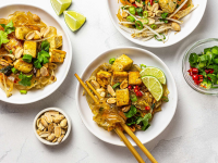 Vegan Glass Noodle Pad Thai Recipe | Foodaciously image