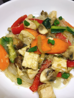 Chicken and Vegetable Glass Noodle Stir-Fry Recipe ... image