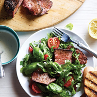 Ranch Steak Bruschetta Salad Recipe | MyRecipes image