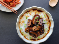Vegan instant pot congee with mushrooms - Plateful of veggies image