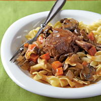 Braised Short Ribs with Egg Noodles Recipe | MyRecipes image