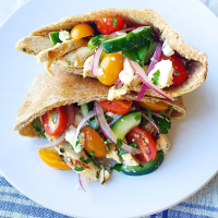 Best Greek Salad Pita Pockets with Grilled Chicken Recipe ... image