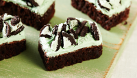 Mint & Chocolate Fudge Brownie Bars | Easy Recipes | Betty ... image